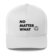 No Matter What Club AA NA 12-step Recovery Slogans Sayings Motivational Inspiration Support gifts Black Logo Mesh Snapback retro hat