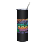 75 AA NA Rehab Recovery 12-Step Color Sayings Slogans Blk Stainless steel tumbler