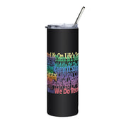 75 AA NA Rehab Recovery 12-Step Color Sayings Slogans Blk Stainless steel tumbler