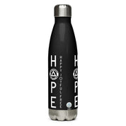 HOPE No Matter What One Day at a Time AA NA Rehab Recovery 12-Step Sayings Slogans Stainless steel black water bottle