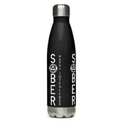 SOBER No Matter What One Day at a Time AA NA Rehab Recovery 12-Step Sayings Slogans Stainless steel water black bottle