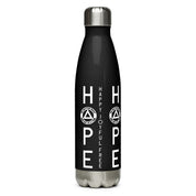 HOPE No Matter What One Day at a Time AA NA Rehab Recovery 12-Step Sayings Slogans Stainless steel black water bottle