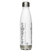 SOBER Happy Joyful Free No Matter What One Day at a Time AA NA Rehab Recovery 12-Step Sayings Slogans Wht Stainless steel water btl