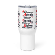 Meeting Poster Serenity Prayer NA AA Slogans Sayings Stainless Steel Travel mug with a handle