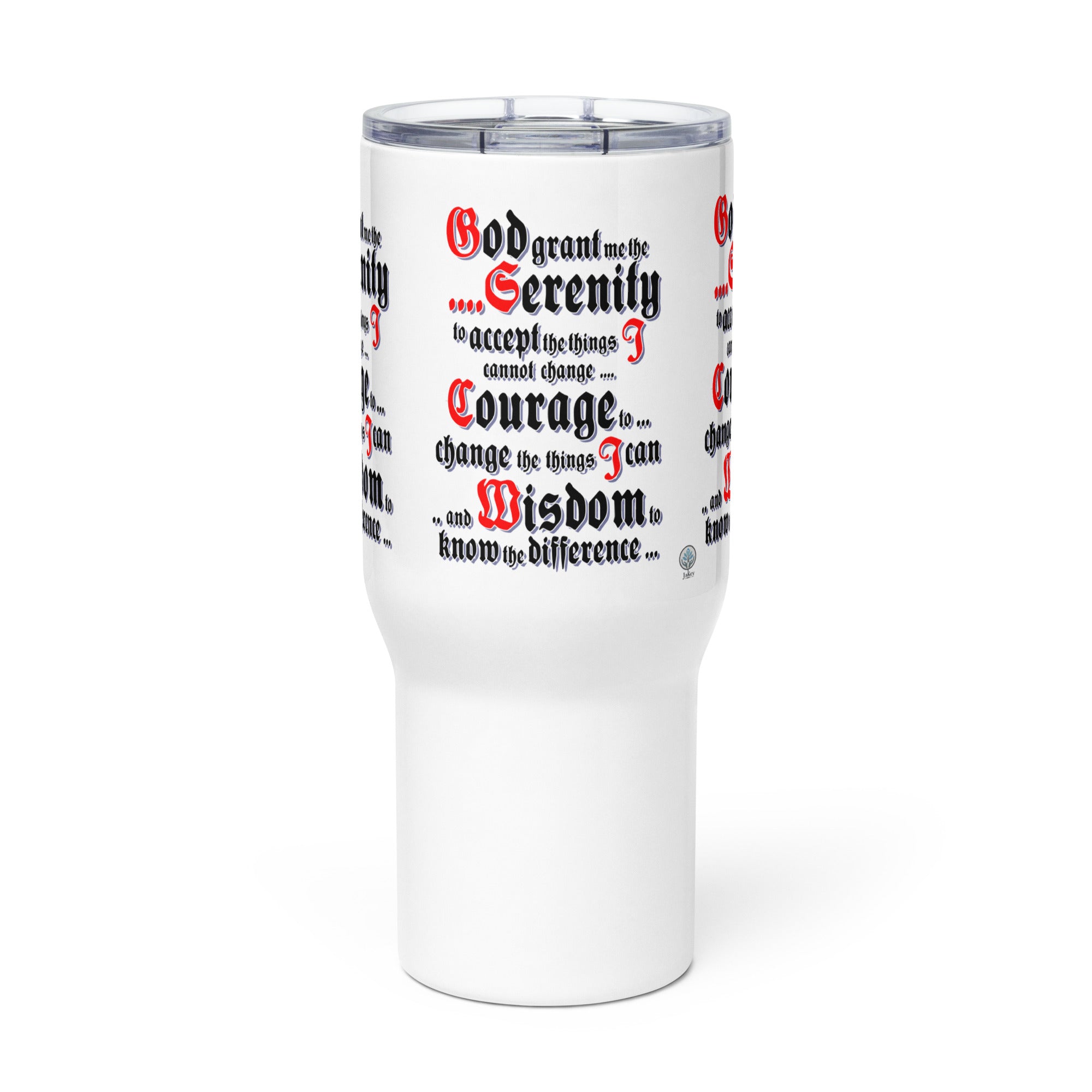 Meeting Poster Serenity Prayer NA AA Slogans Sayings Stainless Steel Travel mug with a handle