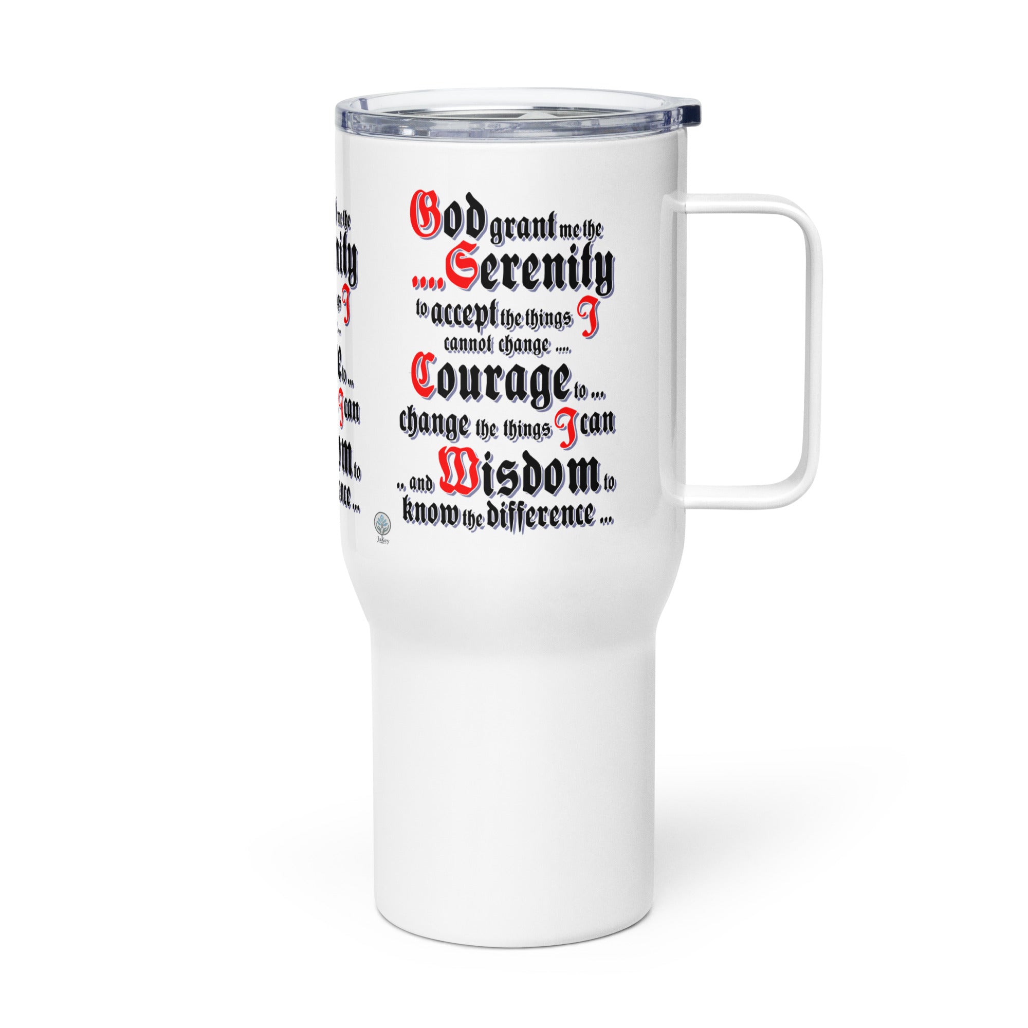 Meeting Poster Serenity Prayer NA AA Slogans Sayings Stainless Steel Travel mug with a handle