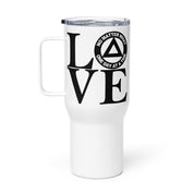 LOVE No Matter What One Day at a Time AA NA Rehab Recovery 12-Step Sayings Slogans Travel mug with a handle