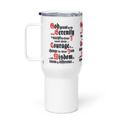 Meeting Poster Serenity Prayer NA AA Slogans Sayings Stainless Steel Travel mug with a handle