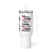 Meeting Poster Serenity Prayer NA AA Slogans Sayings Stainless Steel Travel mug with a handle