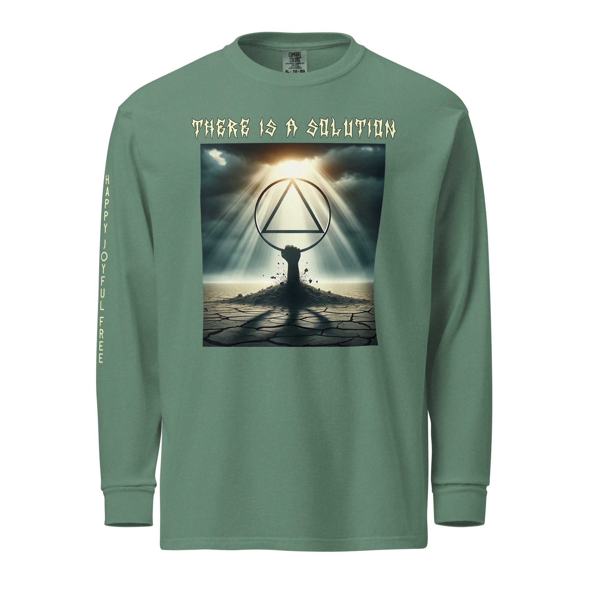 There is a Solution SOBER No Matter What One Day at a Time AA NA 12-step Recovery Alcoholic Addict Slogans Sayings Gifts Long Sleeve