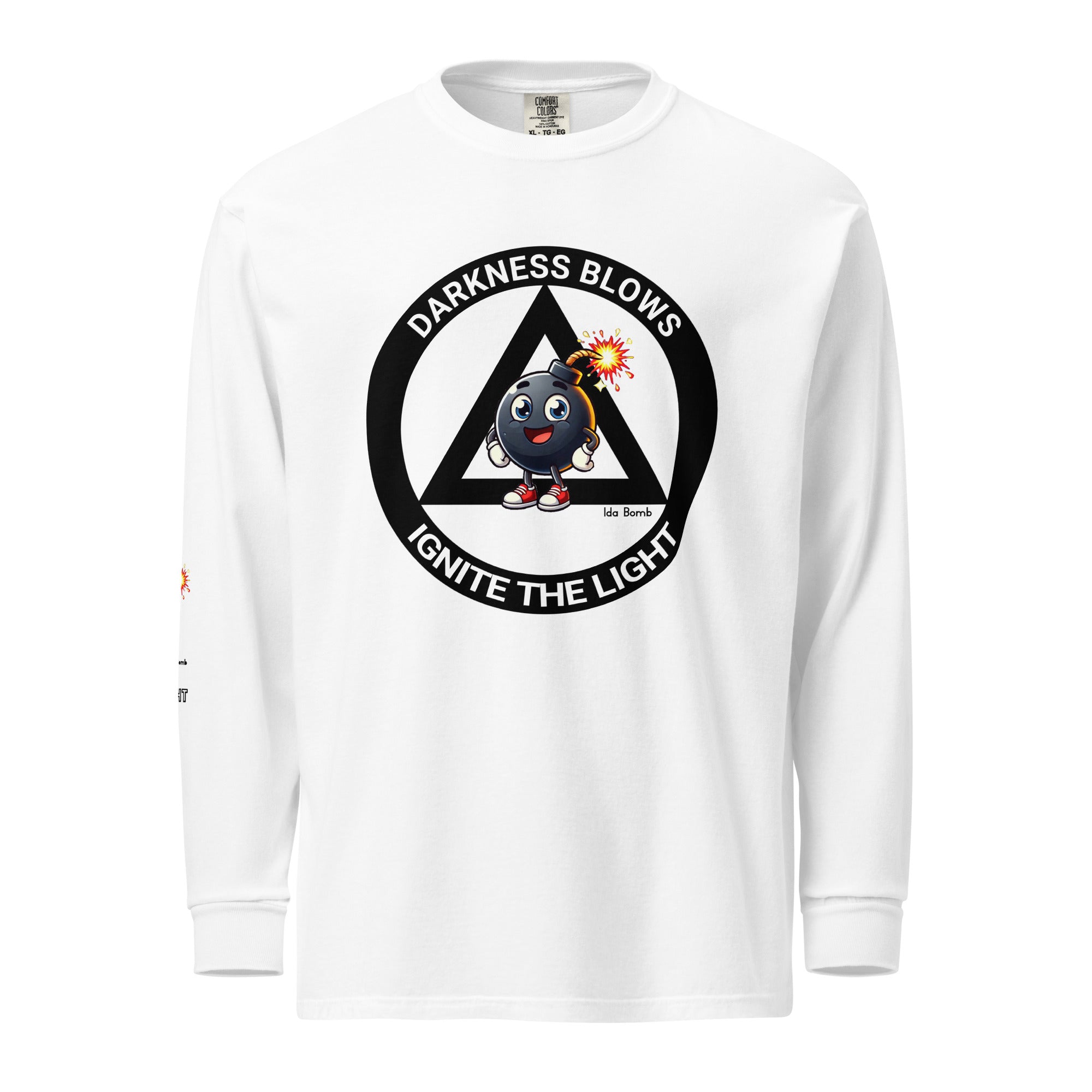 Darkness Blows Ignite the Light Ida Bomb AA NA Funny Humor Sayings Slogans Circle Triangle Logo Motivational Inspired Support gifts