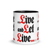 Meeting Poster Live and Let Live AA NA Slogan Sayings Mug with Color Inside