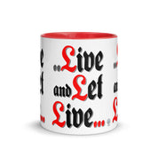 Meeting Poster Live and Let Live AA NA Slogan Sayings Mug with Color Inside