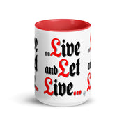 Meeting Poster Live and Let Live AA NA Slogan Sayings Mug with Color Inside