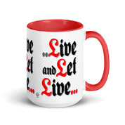 Meeting Poster Live and Let Live AA NA Slogan Sayings Mug with Color Inside