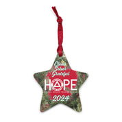 Clean Sober Grateful HOPE 2024 AA NA Slogans Sayings Logo Wooden Recovery Christmas ornament