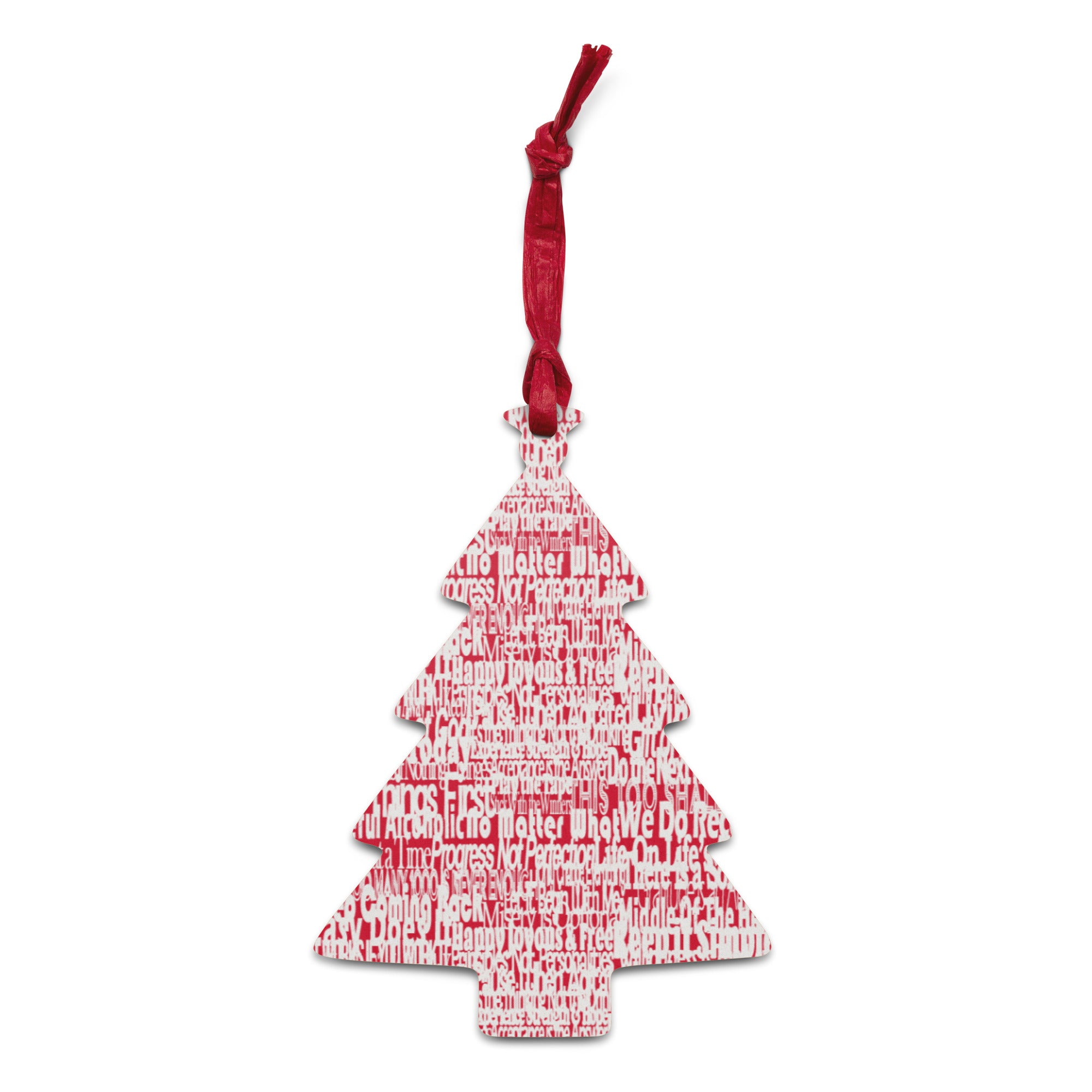 Clean Sober Grateful HOPE 2024 AA NA Slogans Sayings Logo Wooden Recovery Christmas ornament